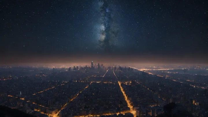 Celestial Struggle: A Night Sky Drama