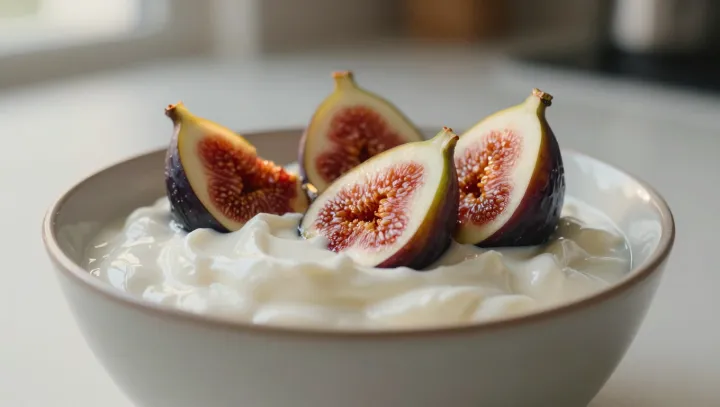 Свежее инжир превращает натуральный йогурт в мощный источник клетчатки