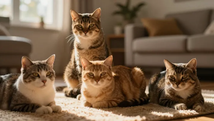 Коты спят не просто так? иерархия прямо на подушках