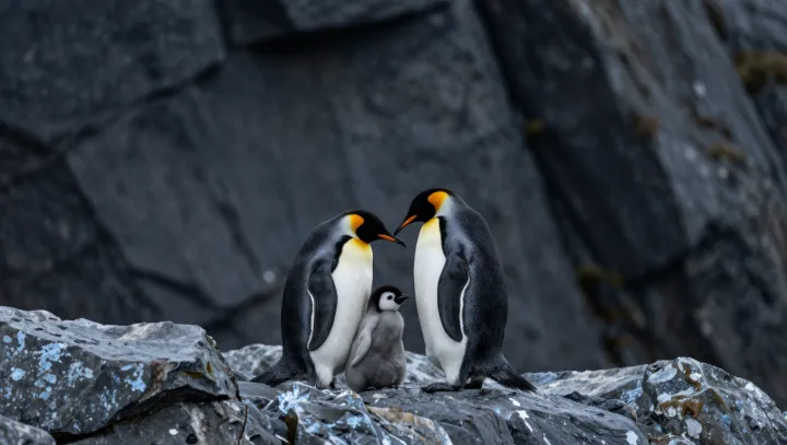 Как императорские пингвины‑отцы выживают в ледяной пустыне