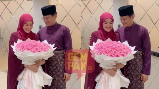 Que Haidar Hadiahkan Bunga Besar Buat Fazura
