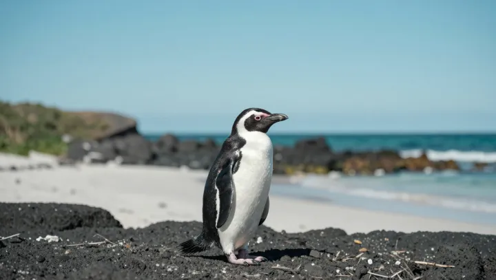 Дикий пингвин шлёпает через море… ради одного человека?!