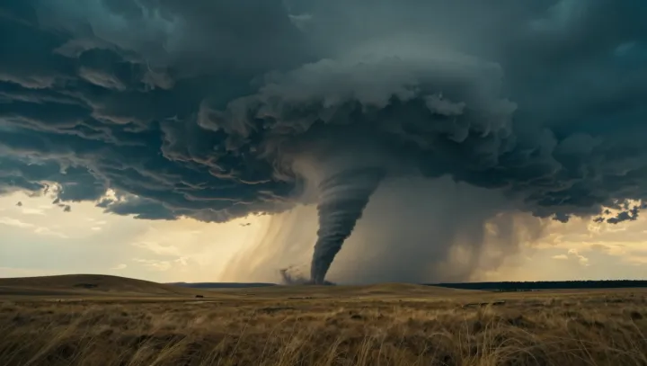 Тонкий торнадо между высоток и такой трэш, серьёзно