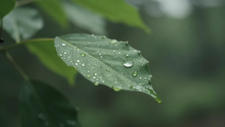 Dewdrops That Turn Leaves Into Inverted Worlds