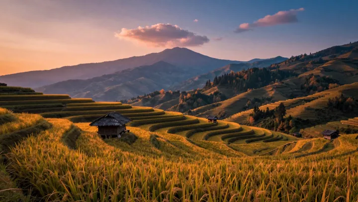 Why Rice Terraces Glow in Moving Stripes