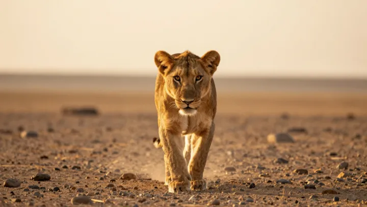 The quiet strategy in a lion cub’s awkward walk