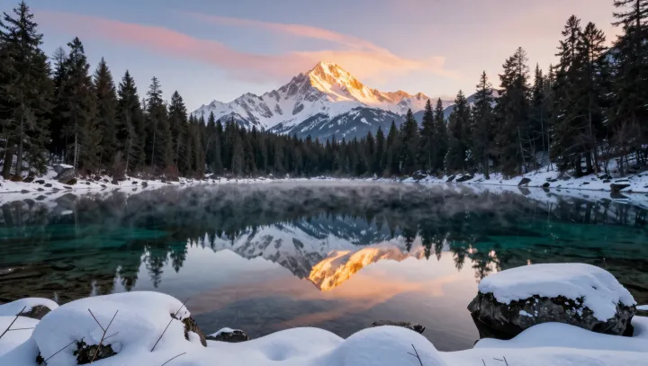 When Frozen Lakes Turn Into Mountain Mirrors