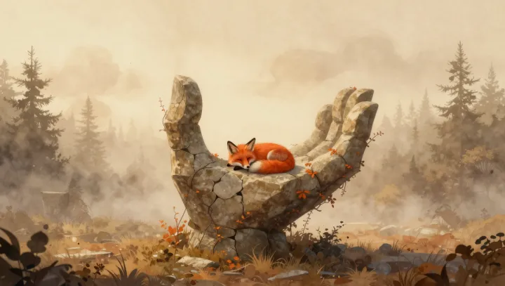Why foxes sleep as tight thermal knots