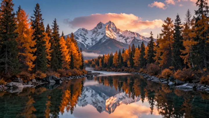 When a lake quietly doubles a mountain