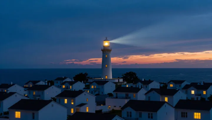 Why a lighthouse beam crawls while it sprints