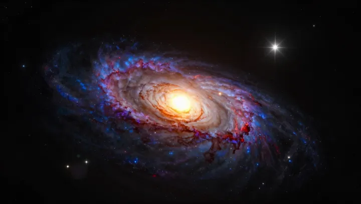 Crowded Spiral Galaxy With Slow Arms