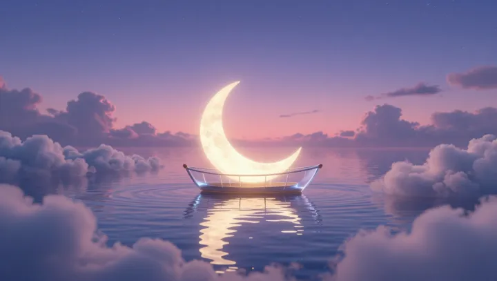 Why the crescent Moon sometimes floats like a boat