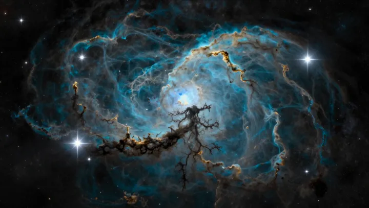 Why faint nebulae explode into electric blue