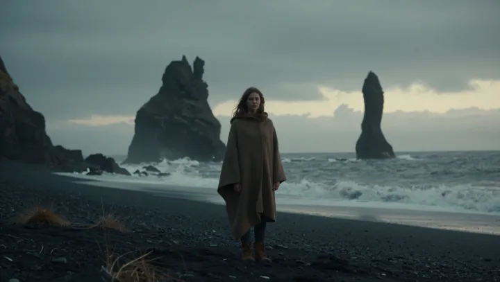 Why a lone figure in waves reads as strong