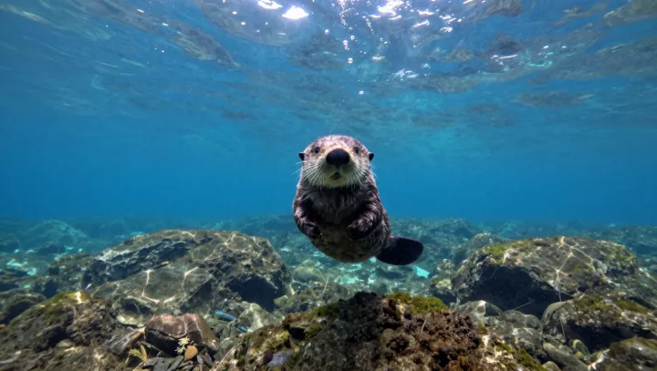 Sea otters game the physics of a single breath