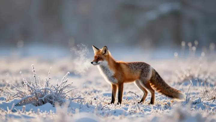 The Frozen Stillness of a Hunting Red Fox