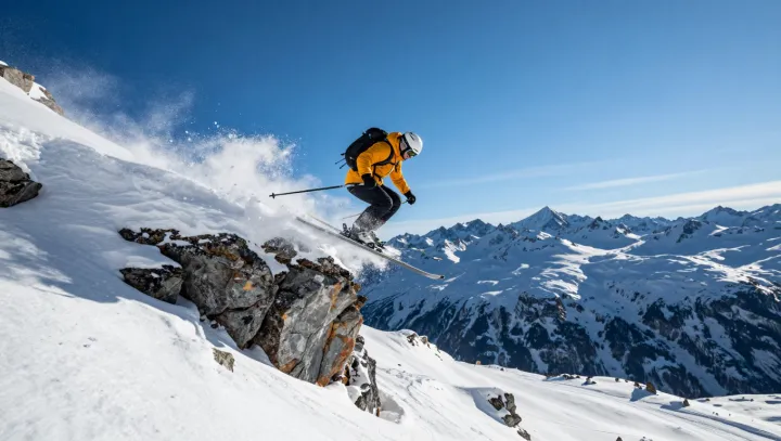The Physics Behind House-High Ski Drops