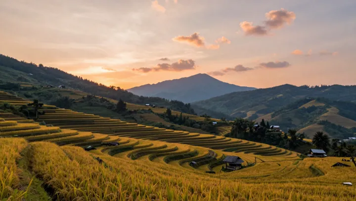 Terraced fields that multiply the sun