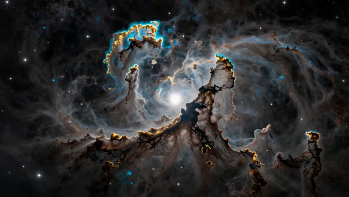 How Young Stars Chisel Giant Nebular Pillars
