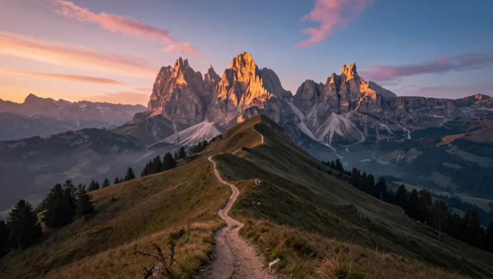 Why cold sunset light ignites stone