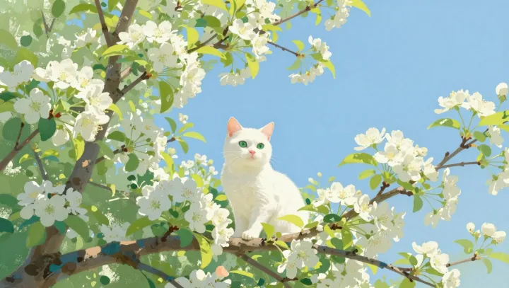 How White Blossoms Hide a Cat