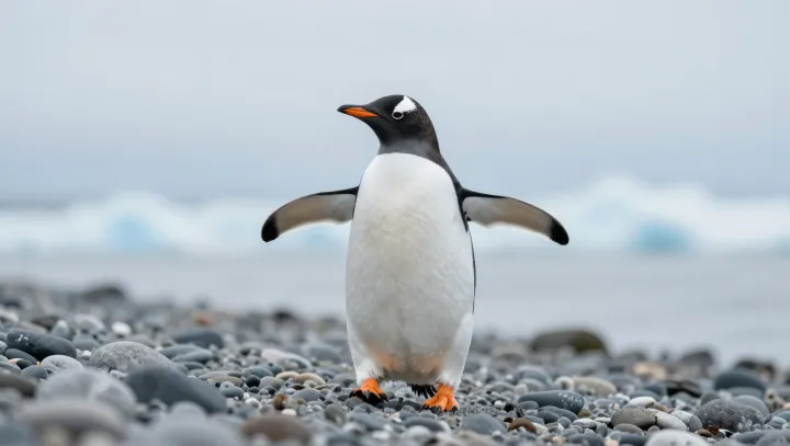 Gentoo Penguins Fly Below