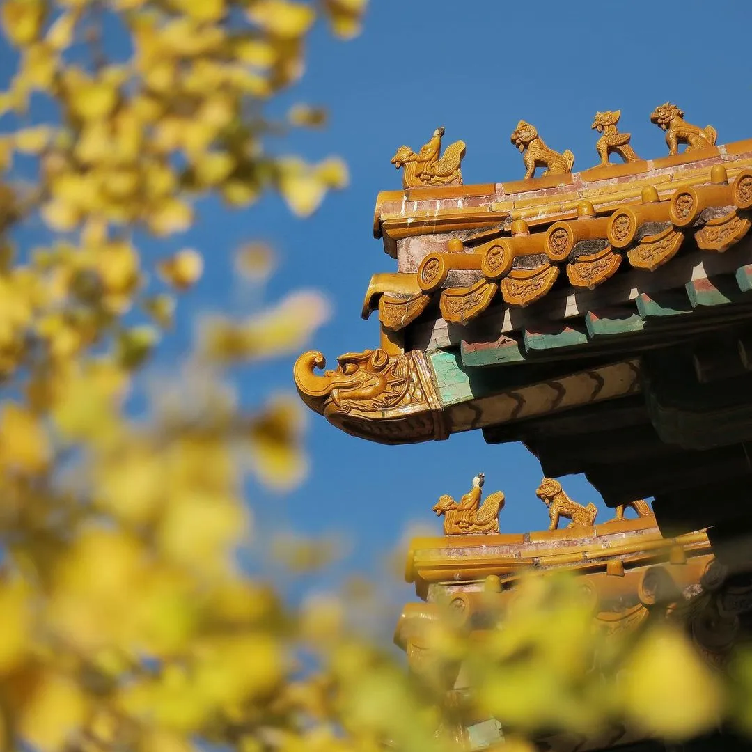 北京金秋。2021.10.21.北京故宫西南角楼。